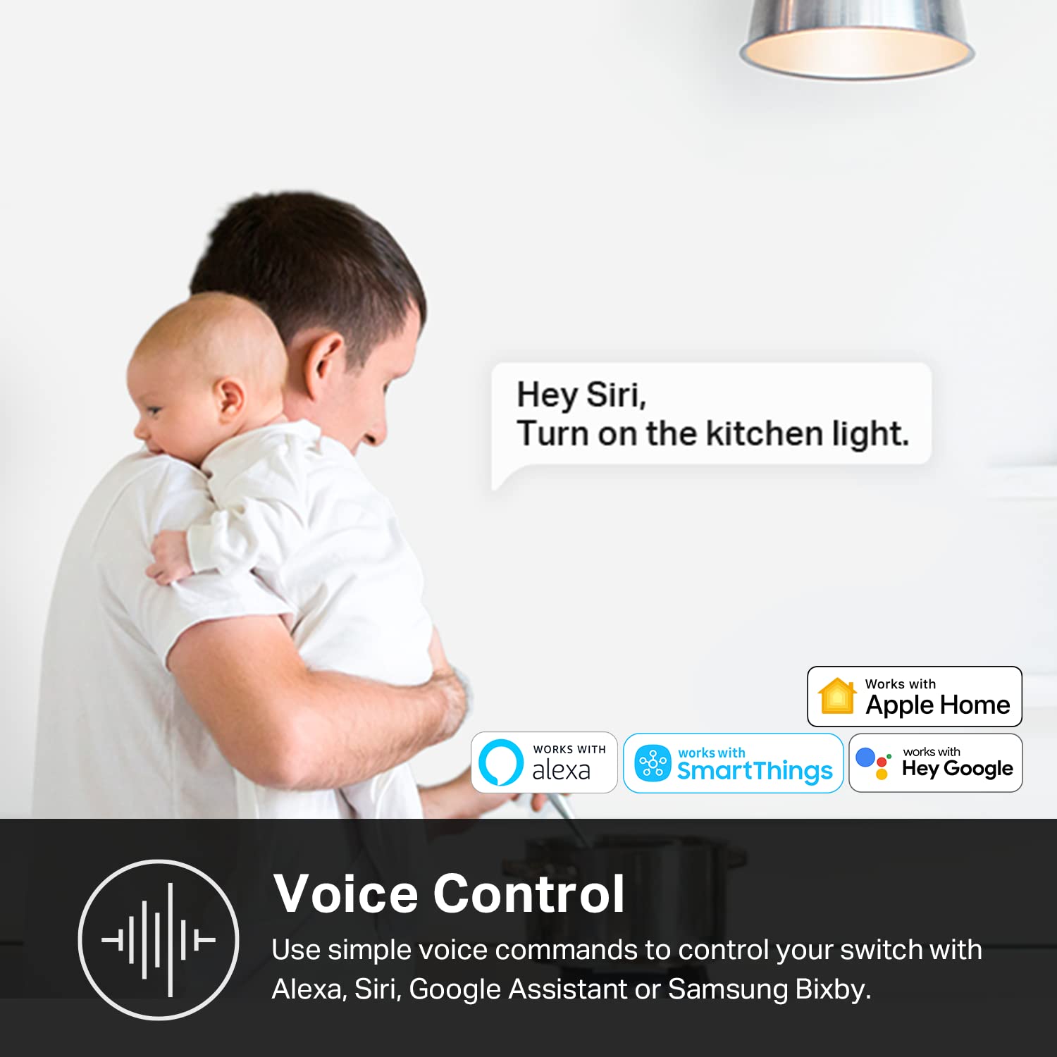 Kasa Smart Kasa Apple HomeKit Smart Light Switch KS200P3, Single Pole, Neutral Wire Required, 2.4GHz Wi-Fi Light Switch Works with Siri, Alexa & Google Home,UL Certified, No Hub Required,White, 3-Pack