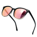 SIPHEW Mirrored Polarized Sunglasses for Women - Designer Oversized Square Beach Eyewear w UV400 Protection (A25-black framed pink lens)
