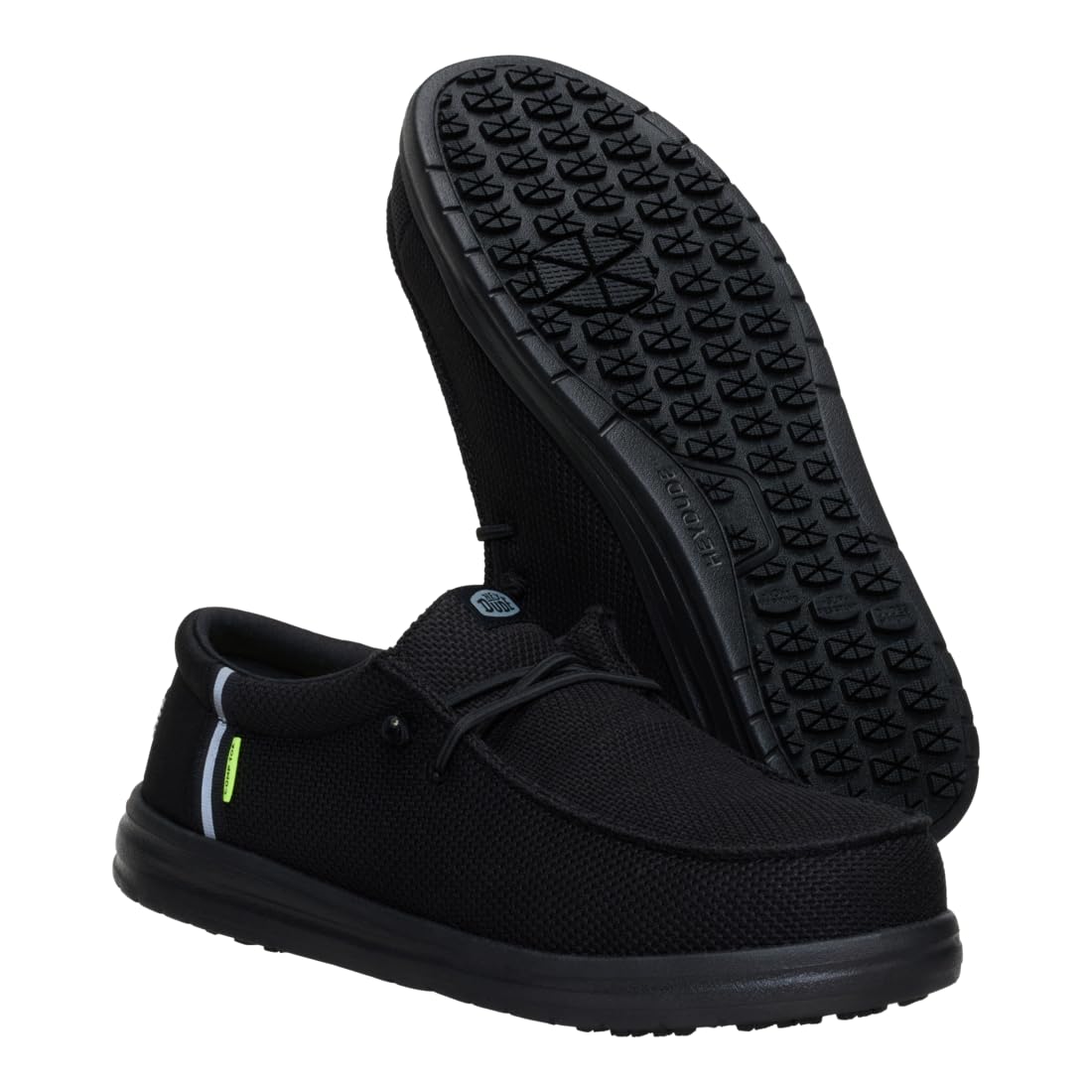 HEYDUDE Wally Work CT Wide Black/Black Size 10, Mens Shoes, Slip-on Loafers, Comfortable & Light-Weight