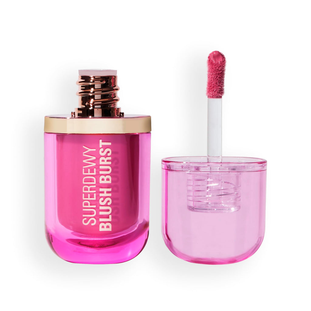 Revolution Beauty London, Superdewy Liquid Blush Burst, Buildable Color for Cheek, Serum Formula with Peptides & Hyaluronic Acid, Vegan & Cruelty-Free, Bubblegum Burst Pink, 0.14 oz