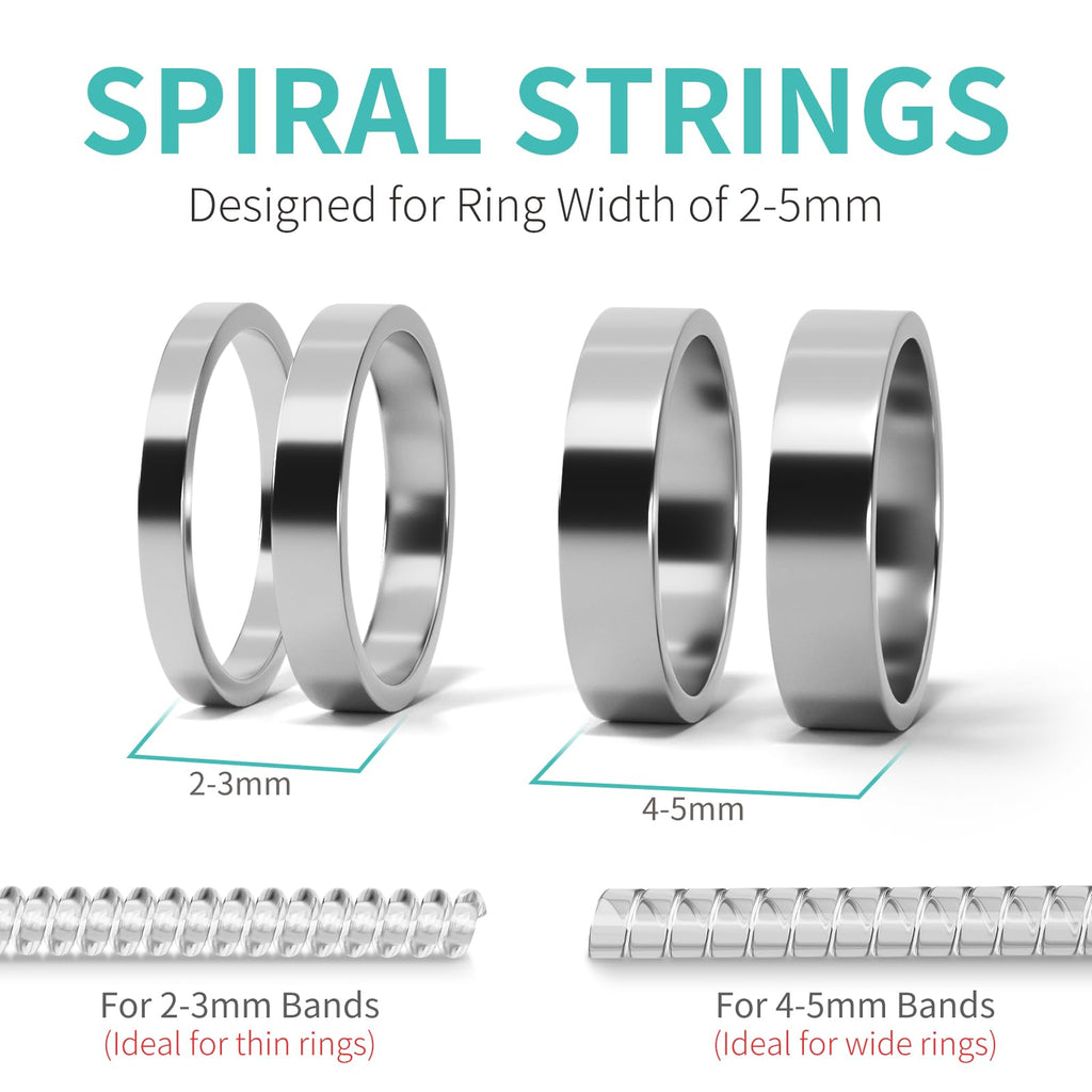 Ottemax Ring Sizers for Loose Rings - 12Pack, 12 Sizes, Ring Guards for Women& Men Loose Rings, Invisible Resizer Design for Spacers & Tighteners, Fits Bands Width to 1mm-8mm