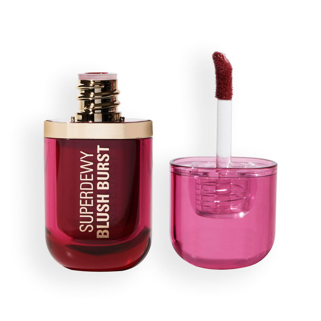 Revolution Beauty London, Superdewy Liquid Blush Burst, Buildable Color for Cheek, Serum Formula with Peptides & Hyaluronic Acid, Vegan & Cruelty-Free, Very Cherry Berry, 0.14 oz