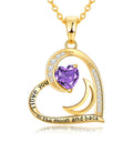 lobci Gold Necklace for Women Heart Necklaces for Wife Jewelry for Wife Gold Necklace for Girlfriend February Amethyst Jewelry(G-Feb-Amethyst)