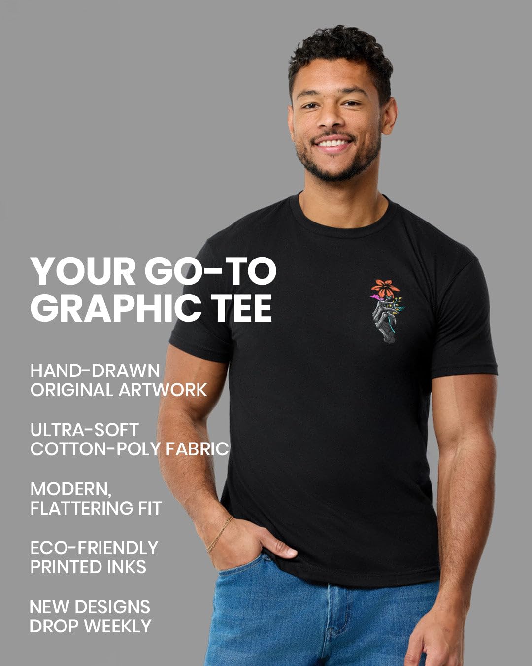 INTO THE AM Tranquil Ascent T-Shirt - Cool Space Design Tees for Men (Cream, 2X-Large)