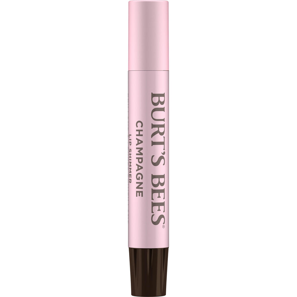 Burt's Bees Shimmer Lip Tint Set for Valentine's Day Gifts, Tinted Lip Balm Stick, Moisturizing for All Day Hydration with Natural Origin Glowy Pigmented Finish & Buildable Color, Champagne (4-Pack)