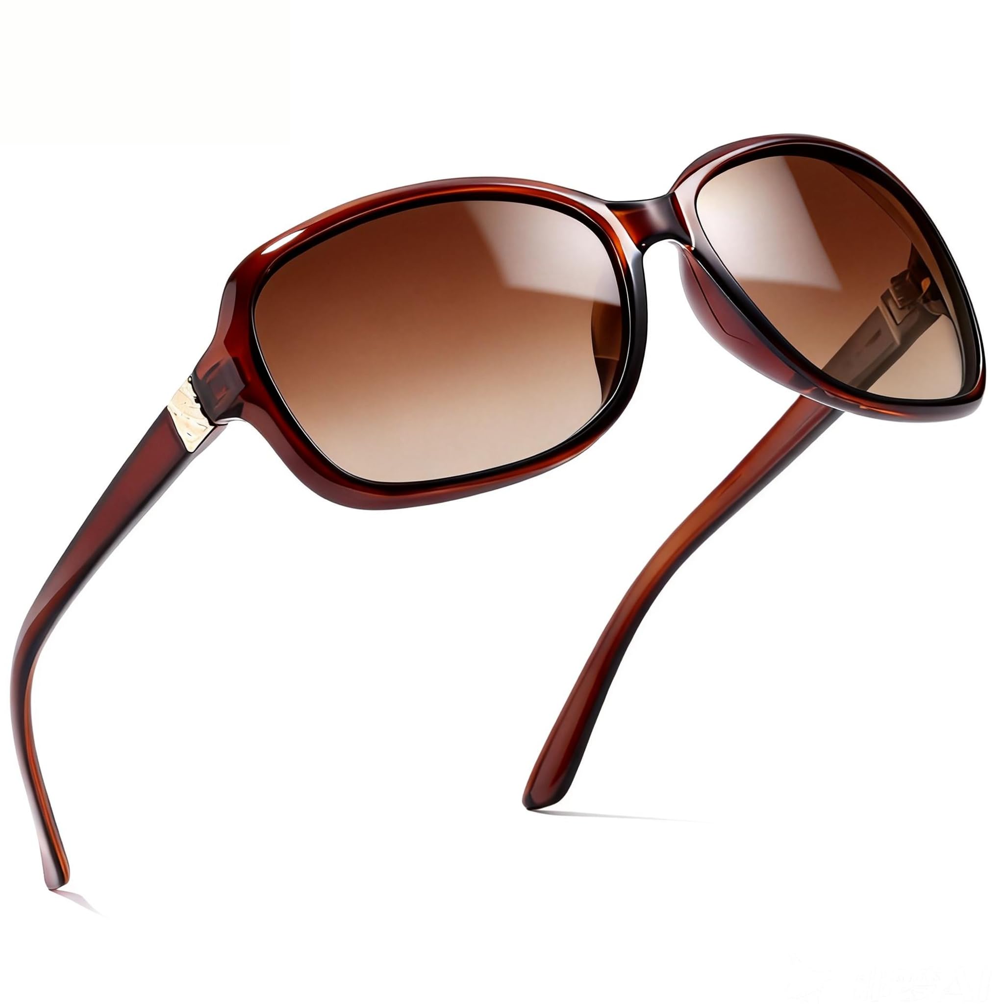 SIPHEW Polarized Sunglasses Womens Trendy, Classic Square Sun Glasses for Women UV Protection Wrap Shades