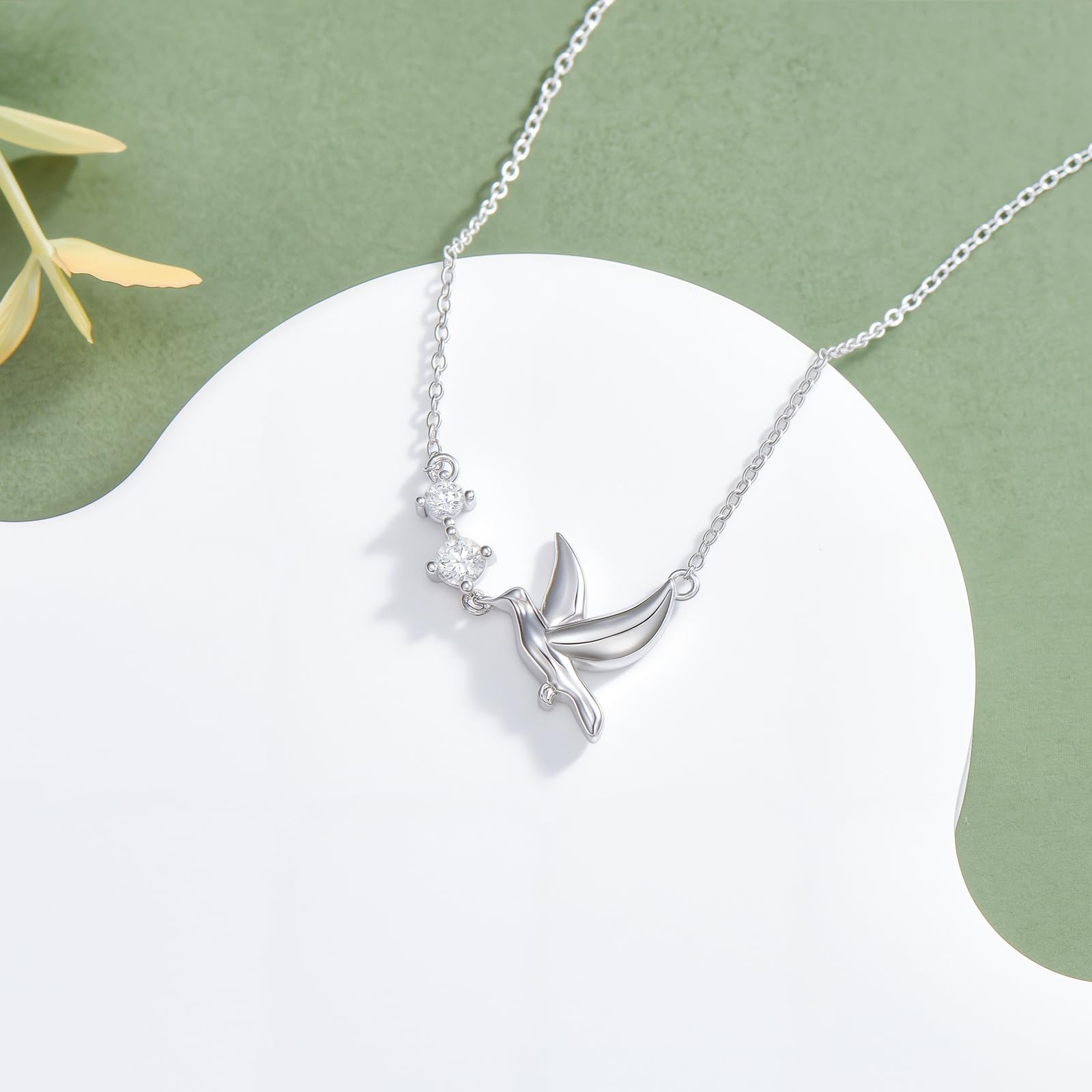 BETHZA Diamond Bird Pigeon Necklace 925 Sterling Silver Pendant 16 Inch Chain Anniversary Birthday Christmas Mother's Day Gift for Her Women Wife Girlfriend Mother Mom