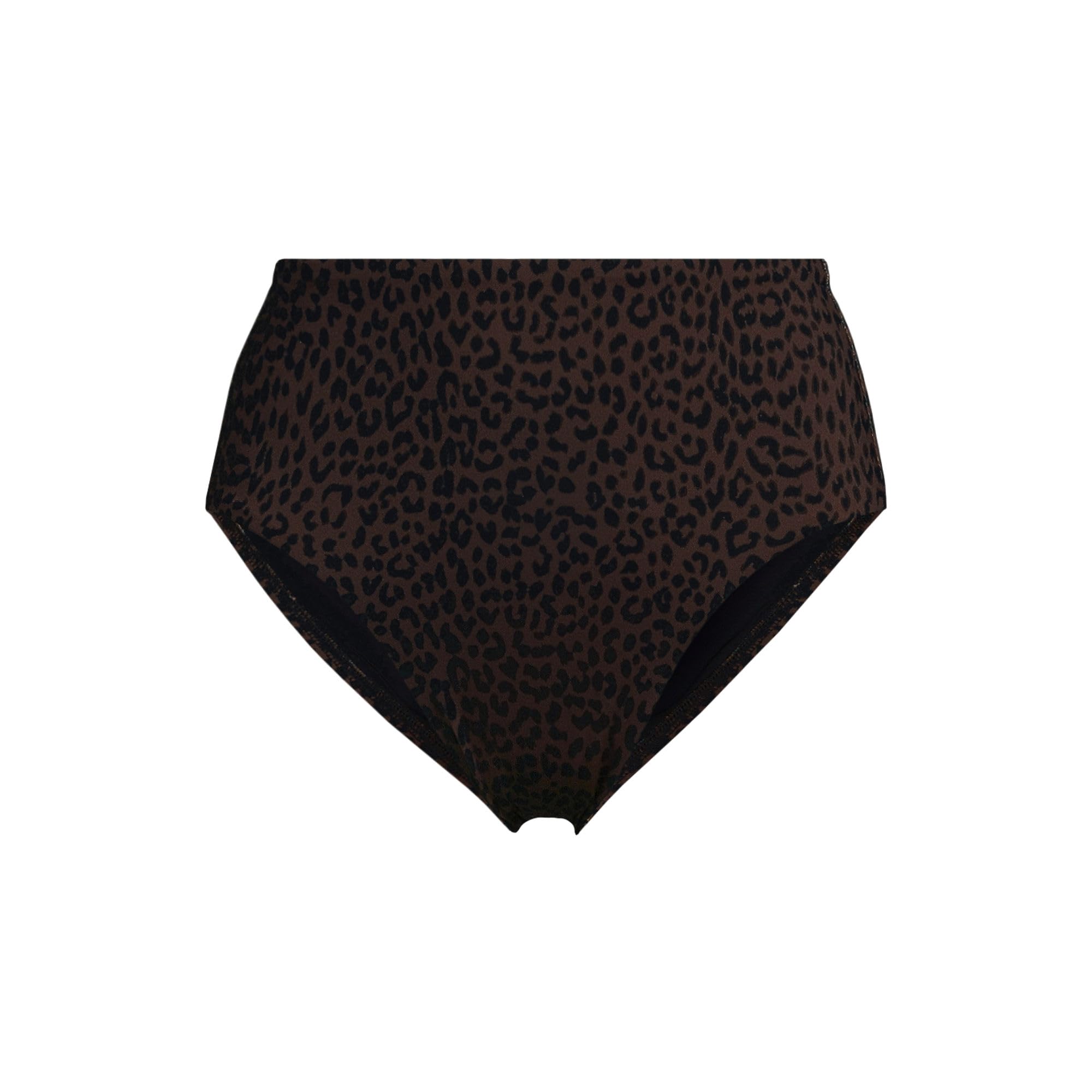 Lands' End Women's Cheeky High Waisted Bikini Bottoms 2 Brown Leopard