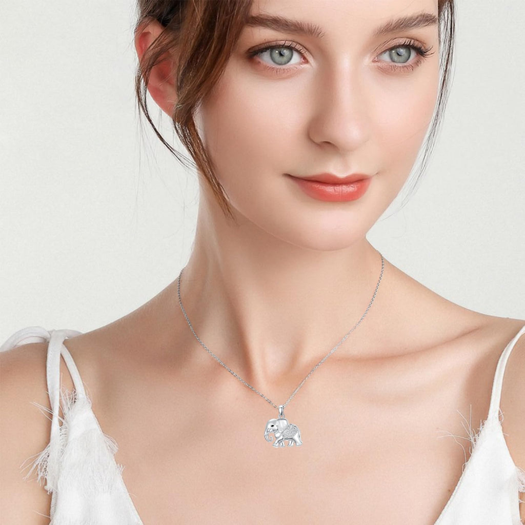 Sonouli Lab Grown Diamond Elephant Necklace Elephant Pendant Necklace Gift for Women