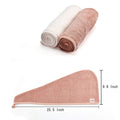 M-bestl 2 Pack Microfiber Hair Towel Wrap,Hair Drying Towel with Button, Hair Towel Turban,Quick Dry,Anti-frizz,Absorbent Head Towel (Pink&Beige)