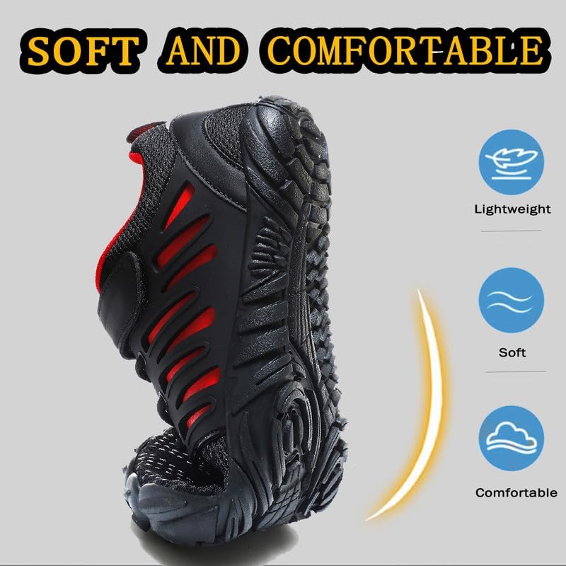 MIFAWA Barefoot Shoes Men Wide Toe Box Zero Drop Water Shoes Men for Gym Workout Minimalist Weightlifting Cross-Trainer Running Hike Grounded Footwear Black
