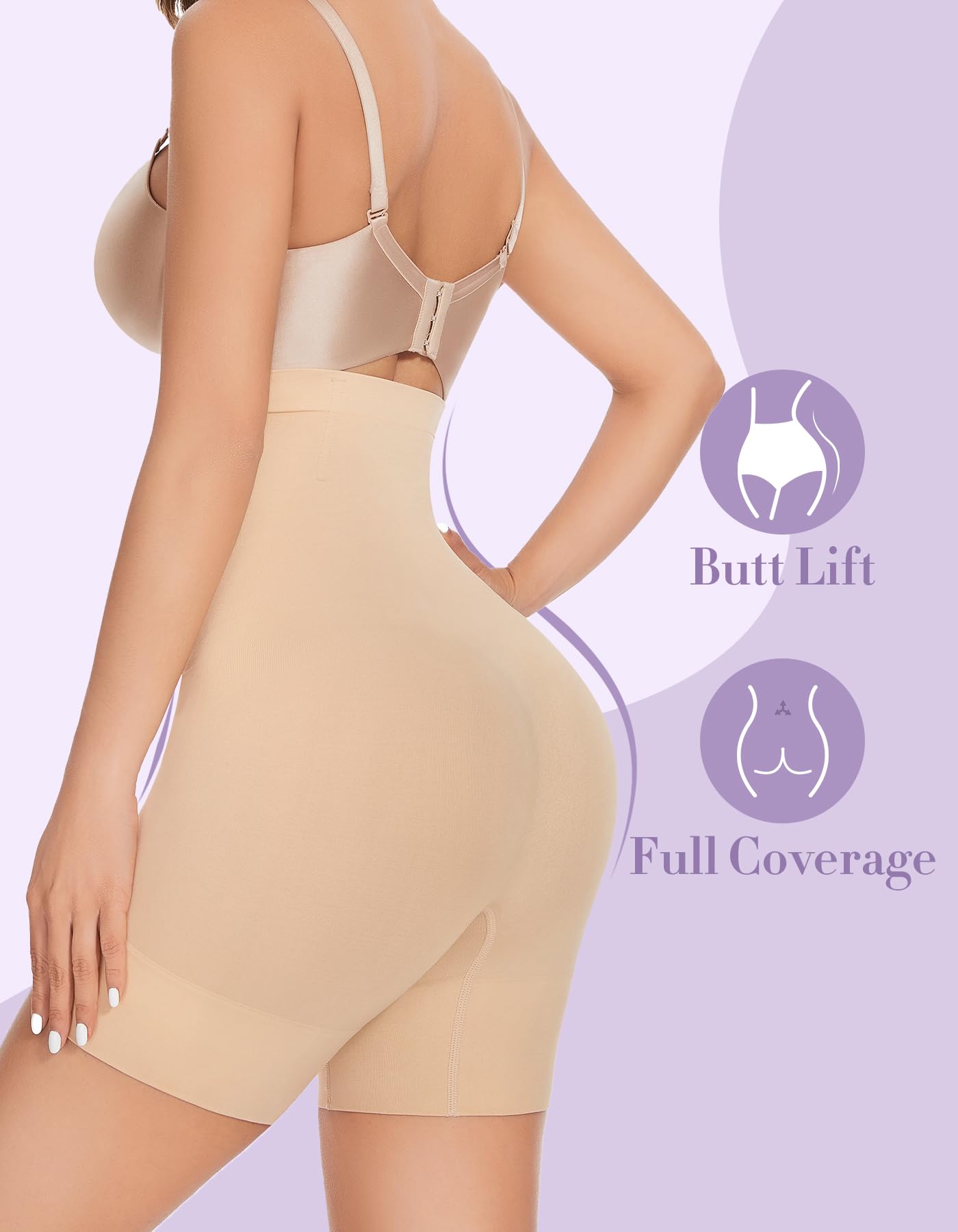 YADIFEN Tummy Control Shapewear Shorts Women Thigh Slimmer High Waisted Shapewear Women Girdles Shorts Shapewear Under Dress