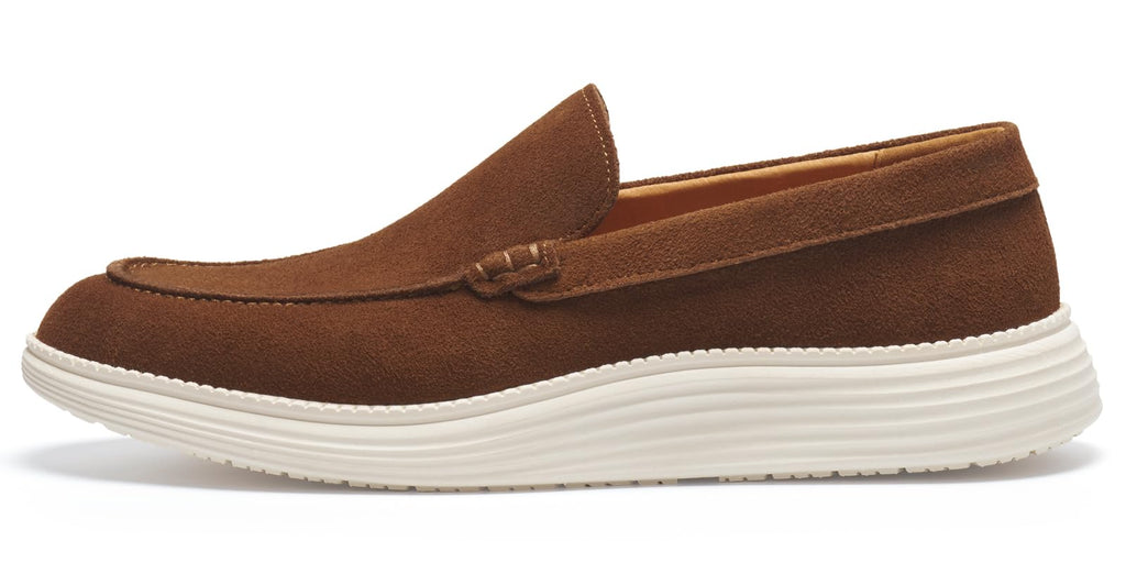 Journey West Men's Comfort Casual Slip-on Suede Leather Loafers Shoes for Men Brown US 12
