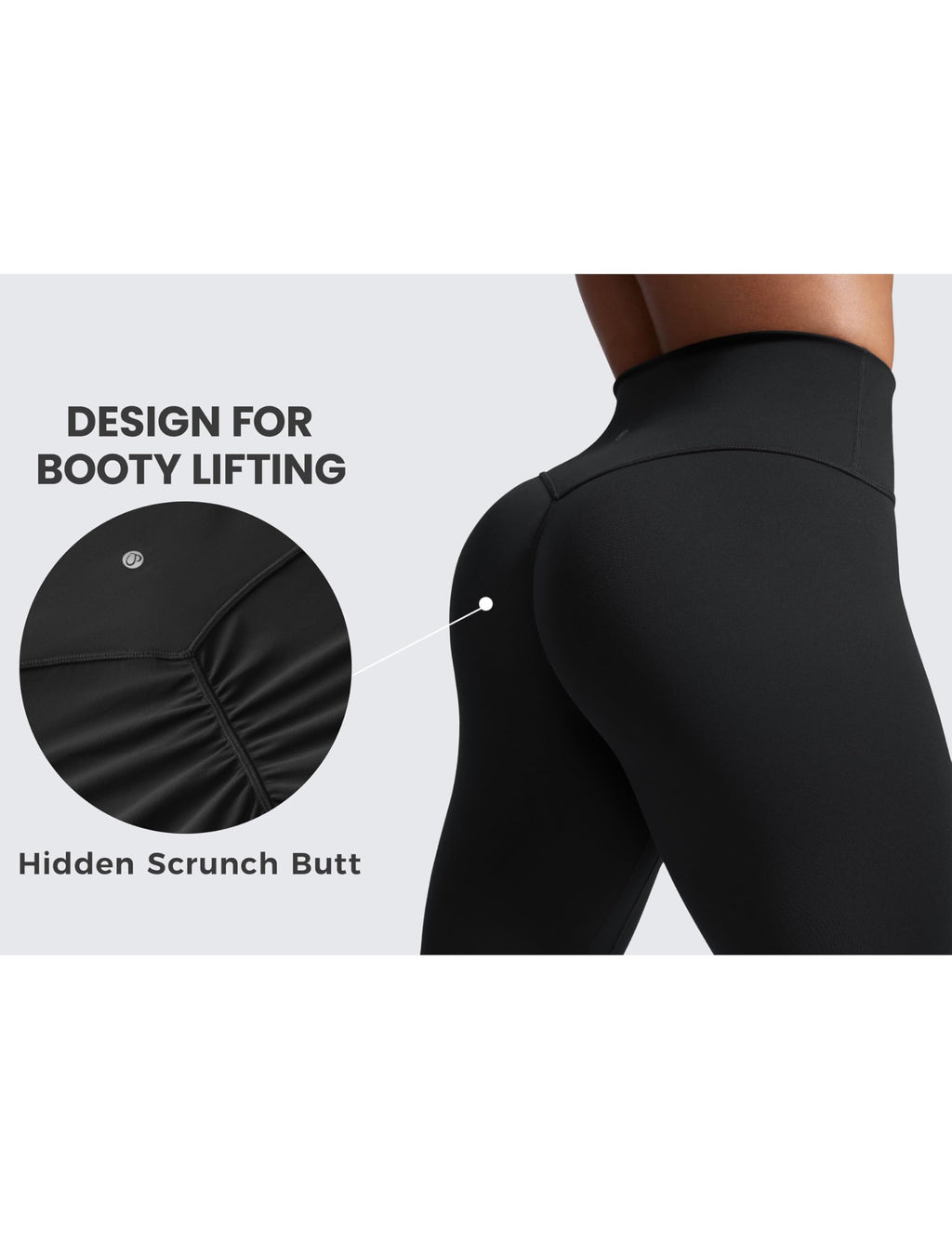 CRZ YOGA Secretsculpt Butterlift Workout Leggings 25" - No Front Seam High Waisted Womens Yoga Pants Booty Scrunch Butt Black Small