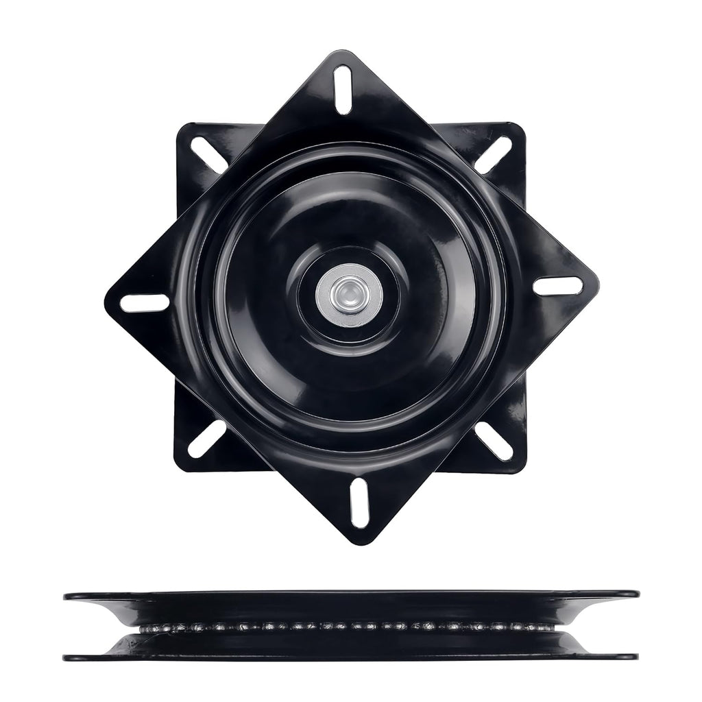 Mejiao 6 Inch Heavy Duty Swivel Plate, 360 Degree Rotating Turntable Base with Ball Bearings for Bar Stool, Chair, Recliner, Boat Seat (Black)