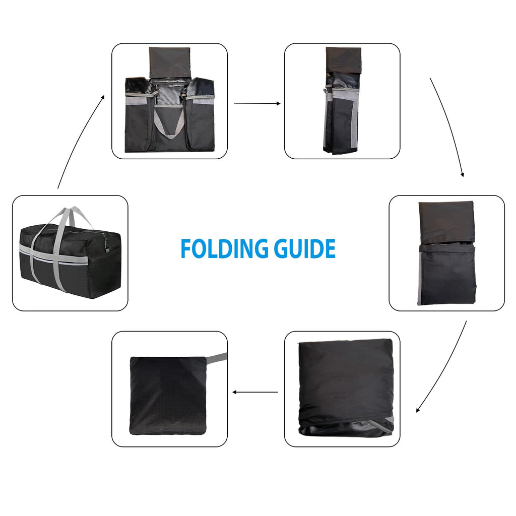 Extra Large Duffle Bag Lightweight, 96L Travel Duffel Bag Foldable for Men Women, Waterproof & Durable(BLACK)