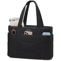 LOVEVOOK Tote Bag for Women, Large Puffer Work Tote Laptop Bag, Lightweight Travel Tote Bag with Zipper Gifts for Women
