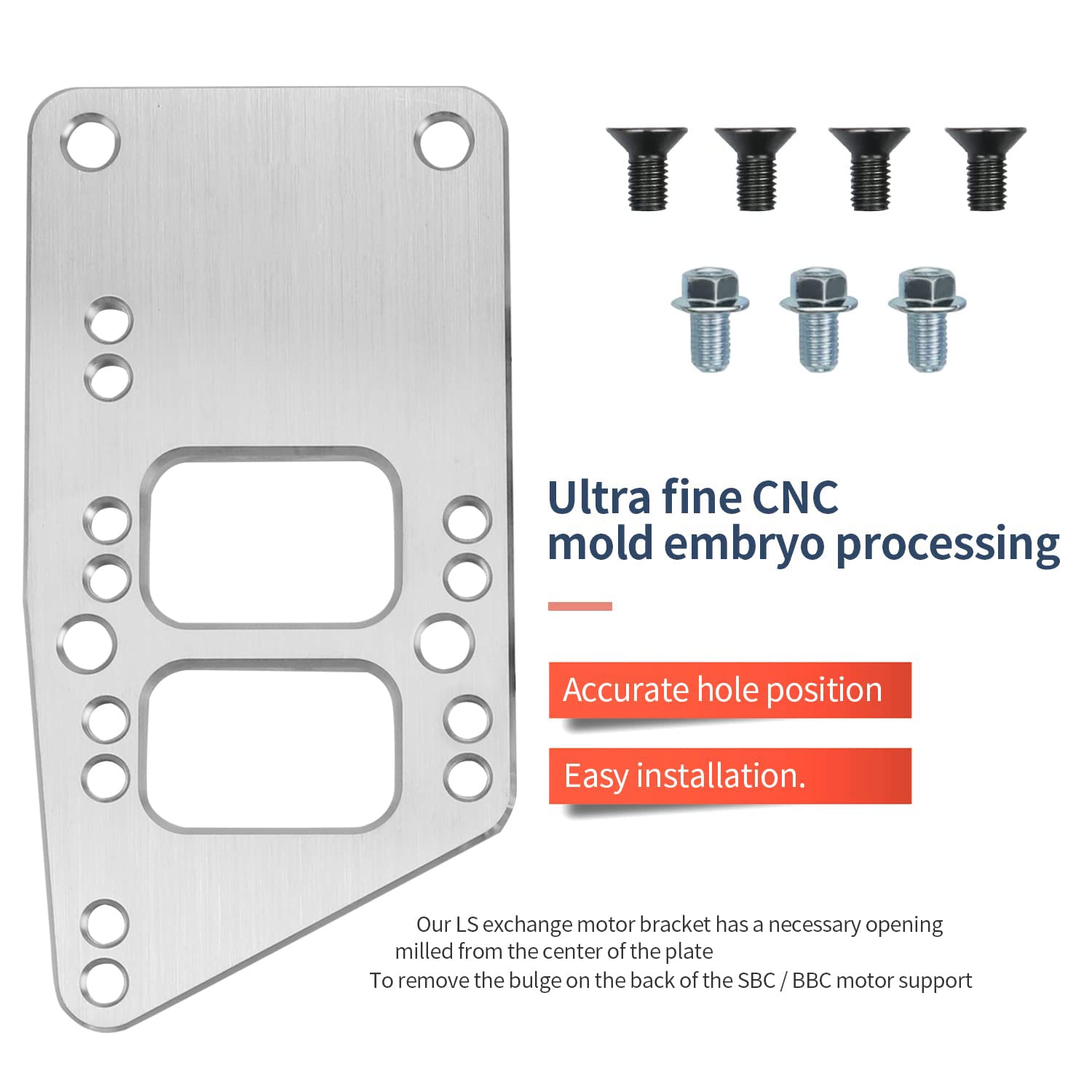 for LS Swap Motor Mounts Adapter Plates - LS Conversion Adjustable Universal Swap Bracket Small Block Kit for LS Engine, LS1 LS3 LS2 LQ4 LQ9 LS6 L92 L99 L33 LR4 Billet Aluminum