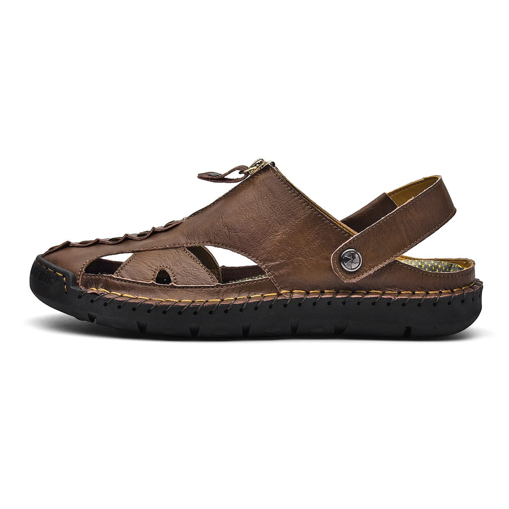Shaire Men'S Sandals Outdoor Leather Closed Toe Beach Shoes