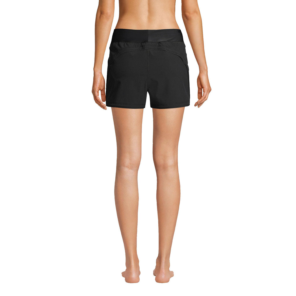 Lands' End Womens Sunshade UPF 50 3 Inch Board Shorts with Panty Black Regular 0