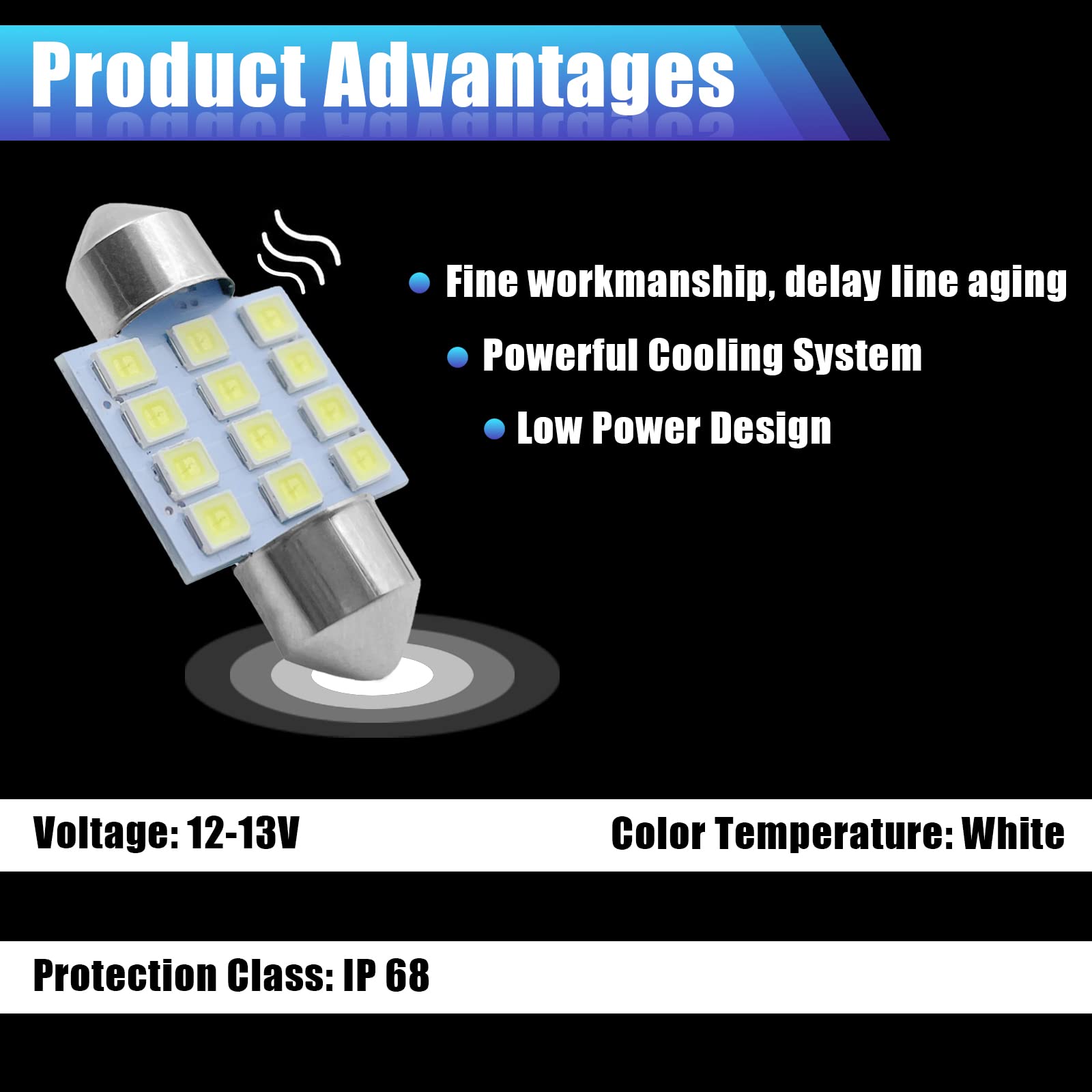 YOGEIER Car Led Bulb, Led Combination Set of 24 Sets, Used for Car Interior/Indoor Map Dome/ Trunk / License Lights, Etc. (White)