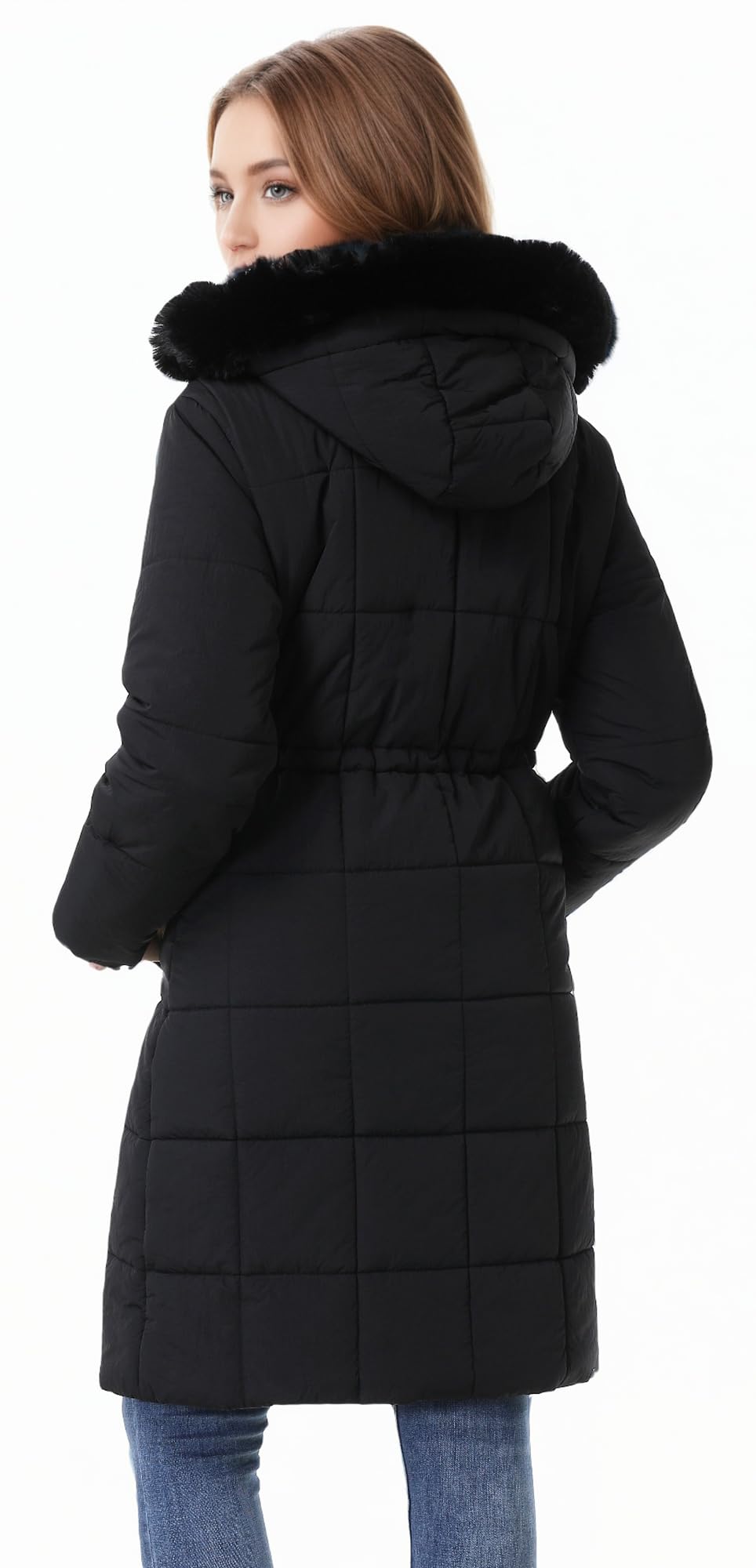 GOLDLADIES Women's Winter Coat Long Waterproof Parka - Warm Snow Jacket for Women, Windproof Winter Jacket with Hood, Heavy Duty Cold Weather Outerwear
