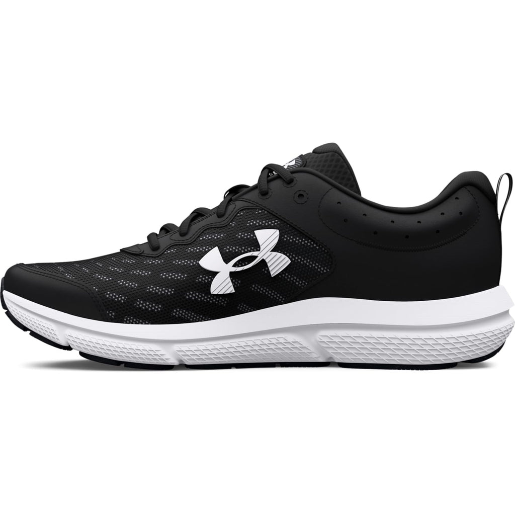 Under Armour Men's Charged Assert 10 Shoes, (001) Black/Black/White, 10.5