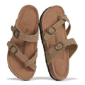 Project Cloud 100% Genuine Leather Womens Sandals -Lightweight Womens Slides Memory Foam Insole & Cork Footbed Sandals Women - Non-Slip Beach Essentials Summer Sandals for Women 2026(LianW,CHSTNT,8.5)