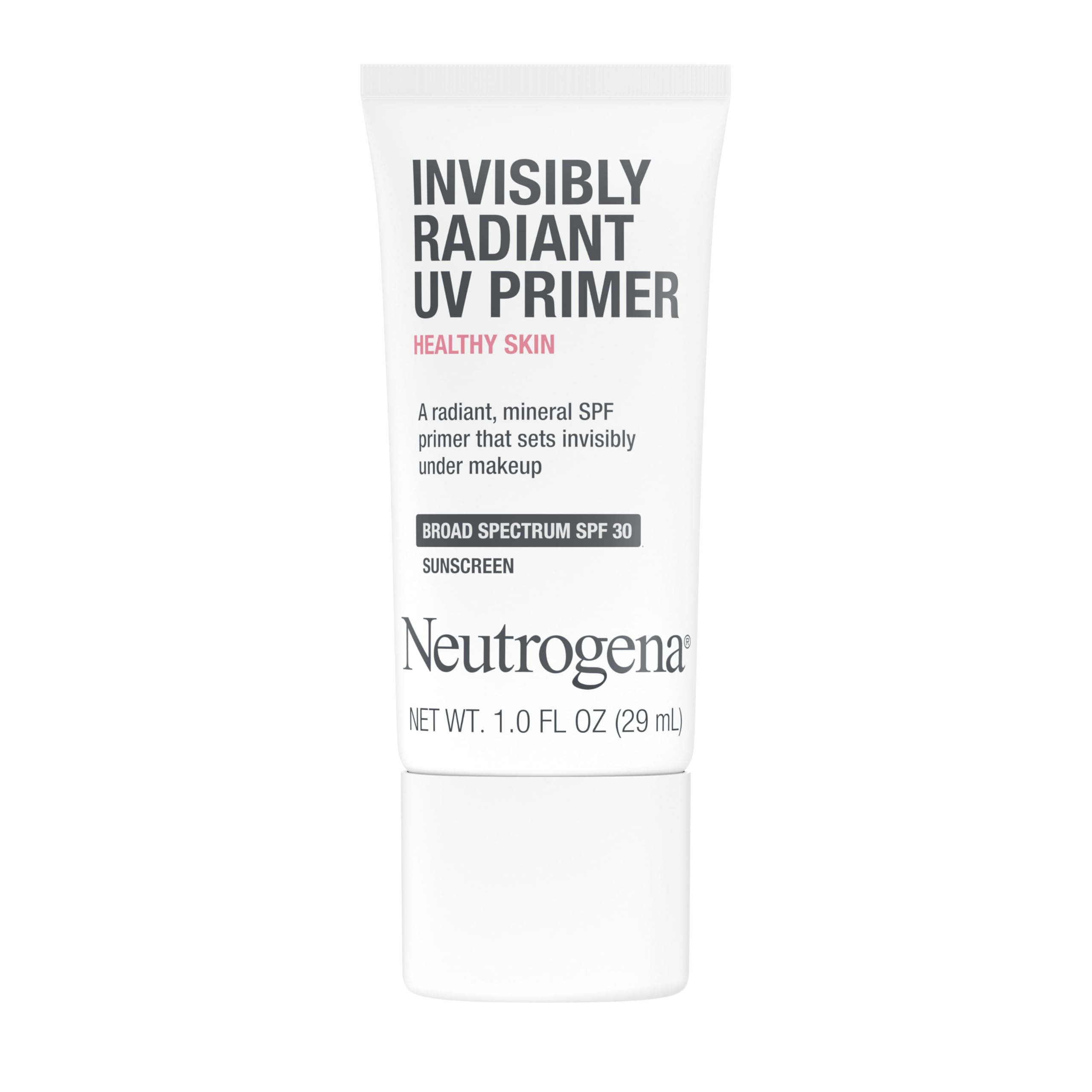 Neutrogena Healthy Skin Invisibly Radiant UV Face Primer with SPF 30, Mineral Sunscreen Makeup Primer, Broad Spectrum SPF 30, Suitable for All Skin Types, 1 fl. oz