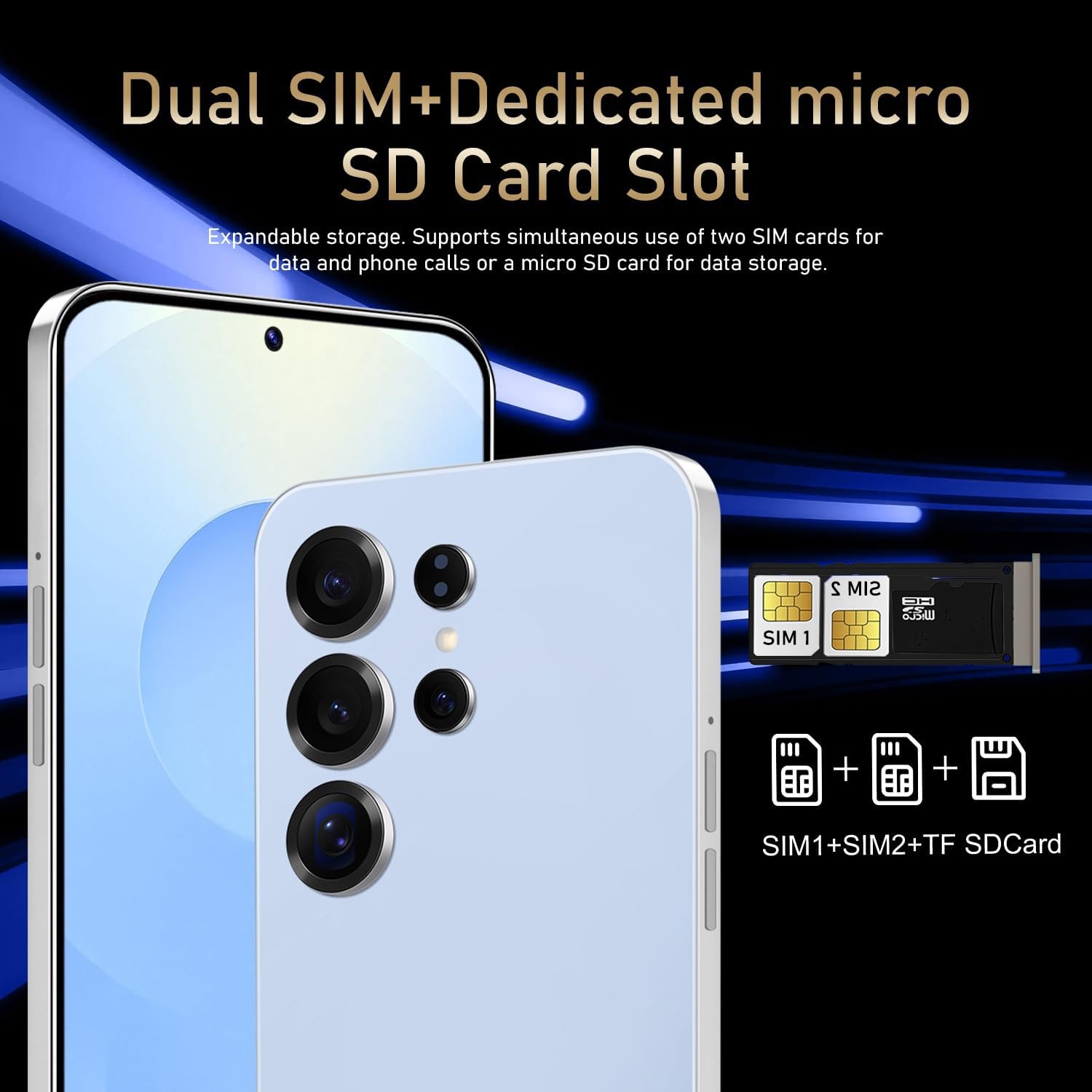 CostMvp S25Ultra Unlocked Smartphone, Android 12.0 Mobile Phones 6.6'' HD+ Screen, 4GB RAM 32GB ROM/256GB SD, 4G Dual SIM Dual Camera, Face ID+WiFi+BT+FM+GPS+OTG (Black)
