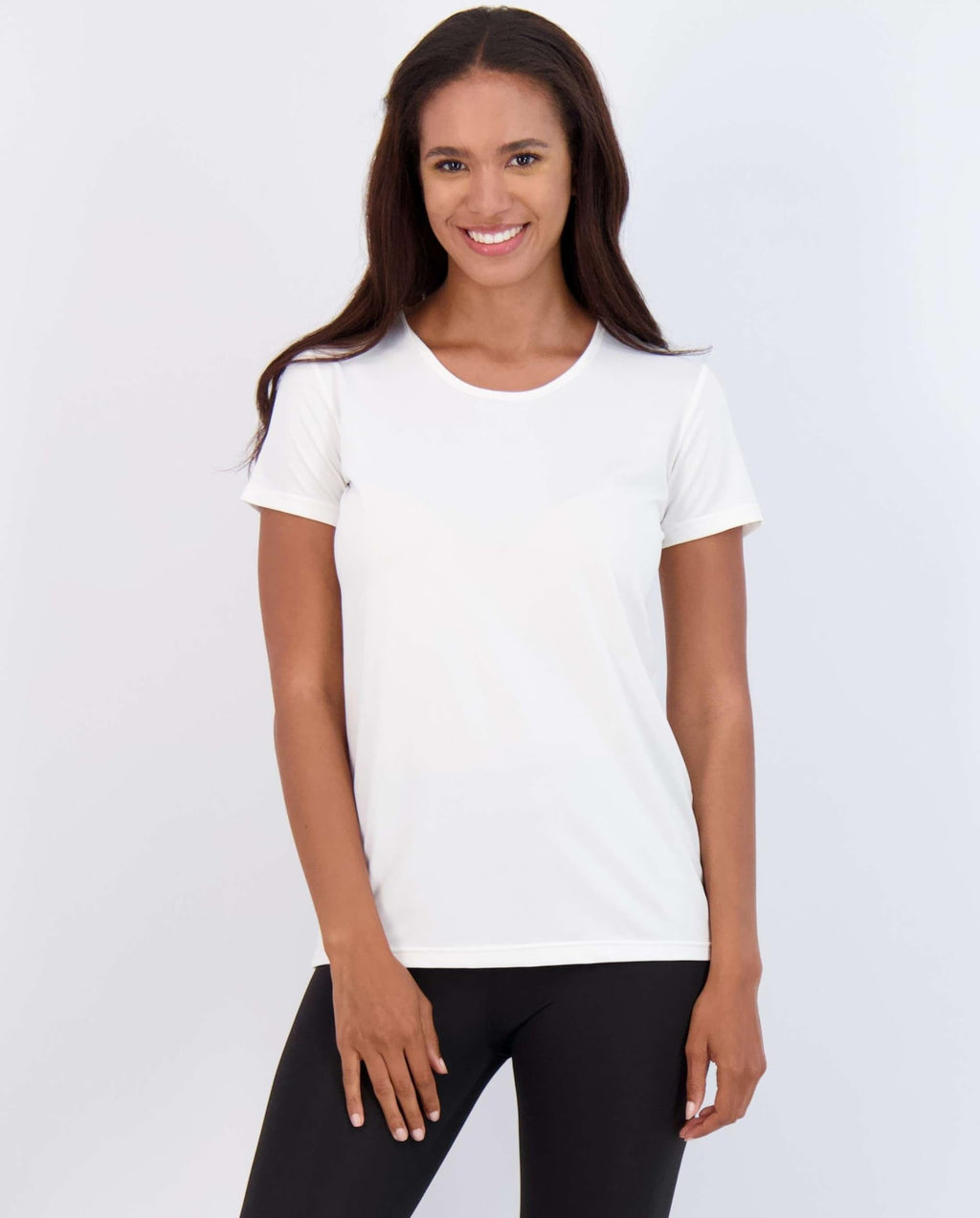 Real Essentials 5 Pack: Women's Short Sleeve T-Shirts Workout Tops Fitness Pilates Gym Activewear Athletic (Plus Available), Set 9, L, Pack of 5
