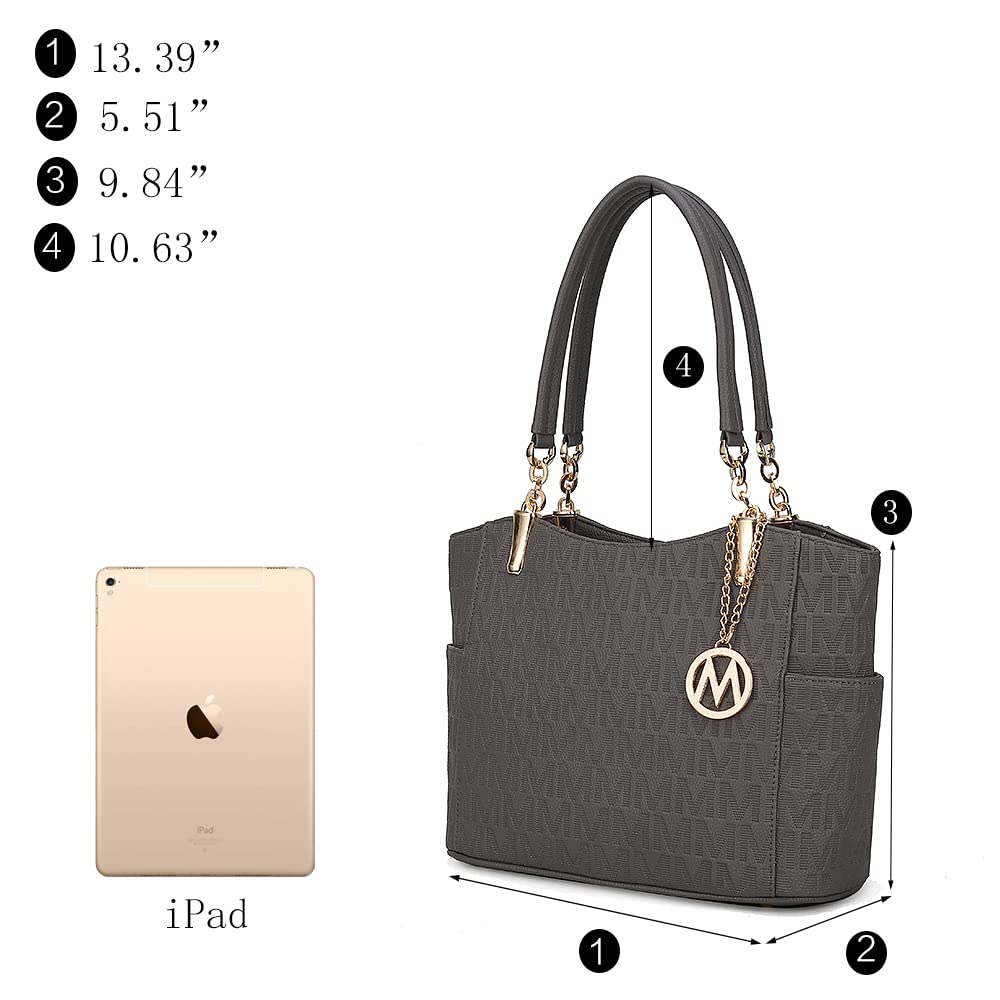 MKF Collection Shoulder Handbag for Women: Vegan Leather Satchel-Tote Bag, Top-Handle Purse, Ladies Pocketbook by Mia K