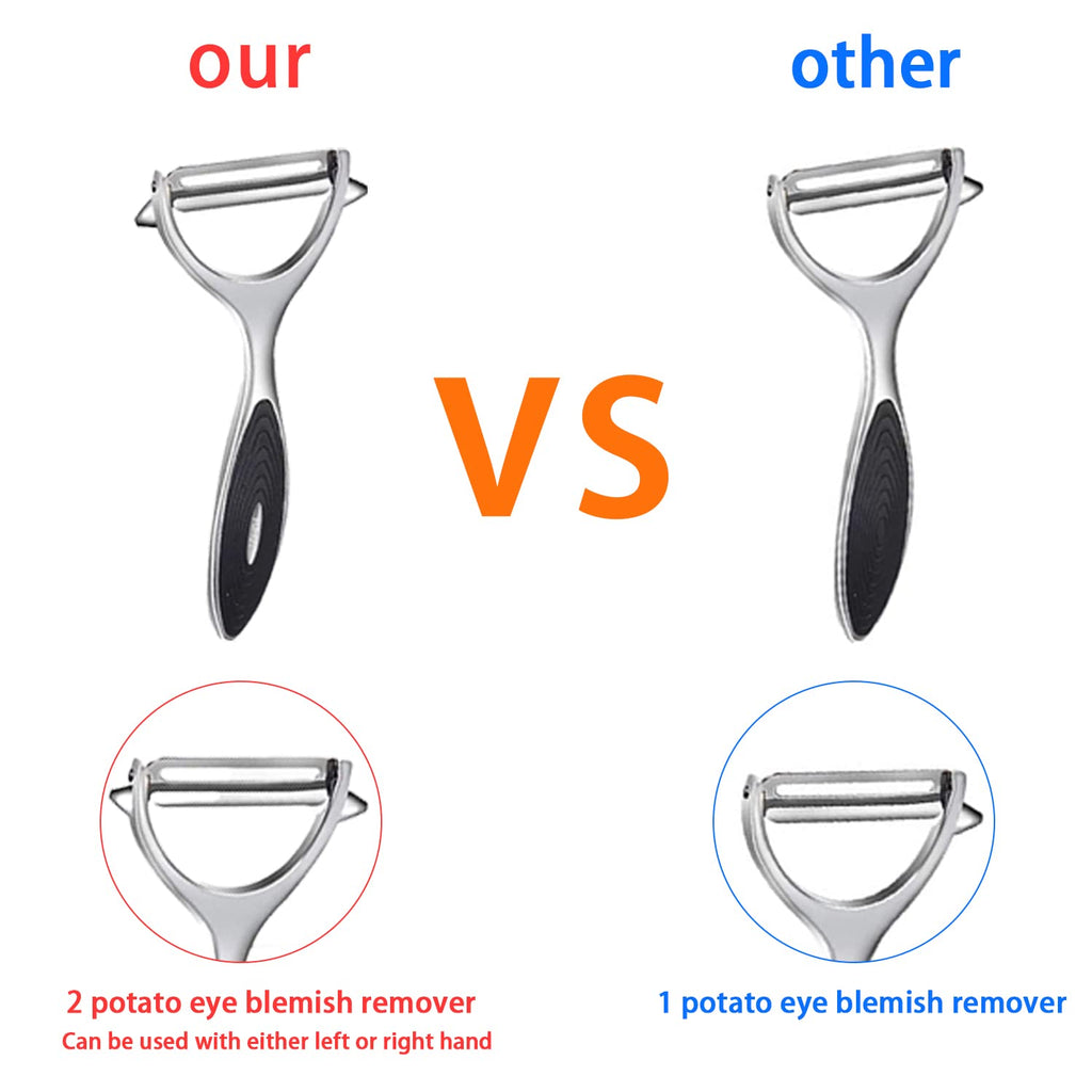 FUHUY Vegetable, Apple Peelers for kitchen, Fruit, Carrot, Veggie, Potatoes Peeler, Y-Shaped and I-Shaped Stainless Steel Peelers, with Ergonomic Non-Slip Handle & Sharp Blade, Good Sturdy (2PCS)