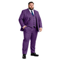 GATMSTZ 3 Piece Suits for Men Big and Tall Regular Fit Blazer Men Tuxedo Suit Set Classic Fit Jacket Vest Pants (Purple 60R)