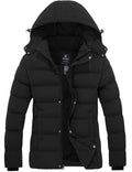 wantdo Women's Thickened Puffer Jacket Light Winter Coat Winter Jacket Black 3XL