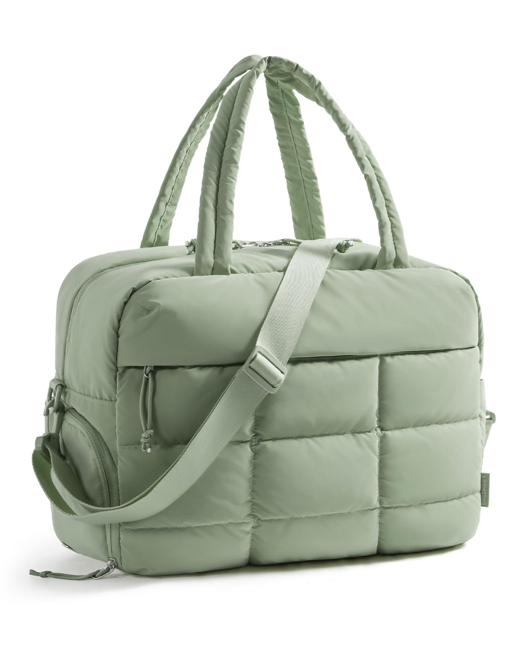 BAGSMART Gym Bag for Women, Carry on Travel Duffel Bag, Water-resistant Weekender with Shoe Compartment for Gym Travel Work, Green, Medium