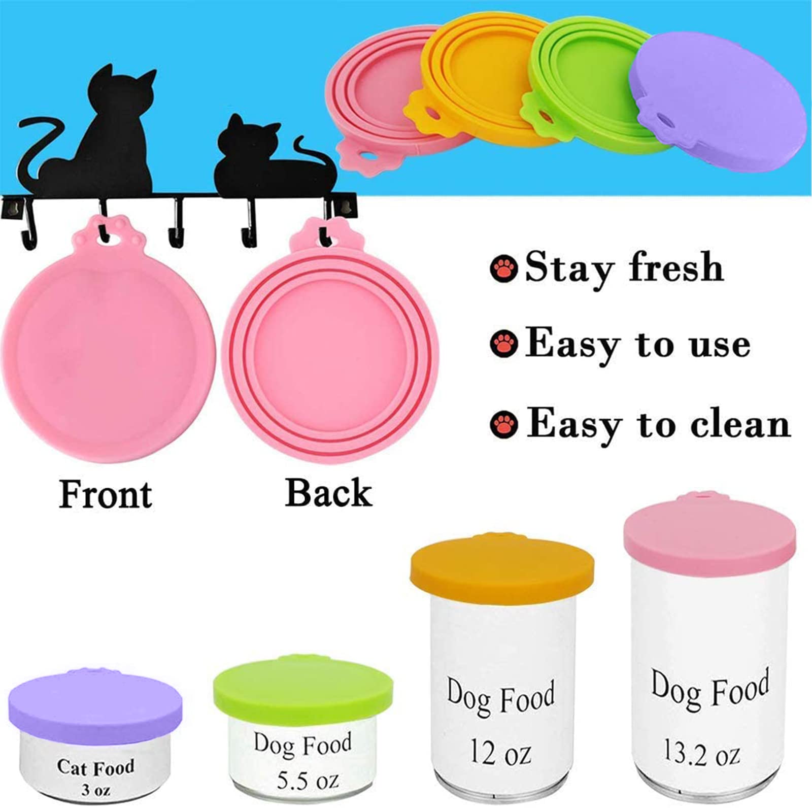 IVIA PET Dog Food Can Covers Silicone Food Can Lids for Cat Dog Pet Food Cans | Universal Size | BPA Free | (Mix Color3)…