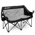 Huskfirm 2 Person Camping Chair Oversized Loveseat Camping Chair Double Camping Chairs for Adults Heavy Duty Camping Couch Black Outdoor Folding Chair Portable Patio Lawn Chair