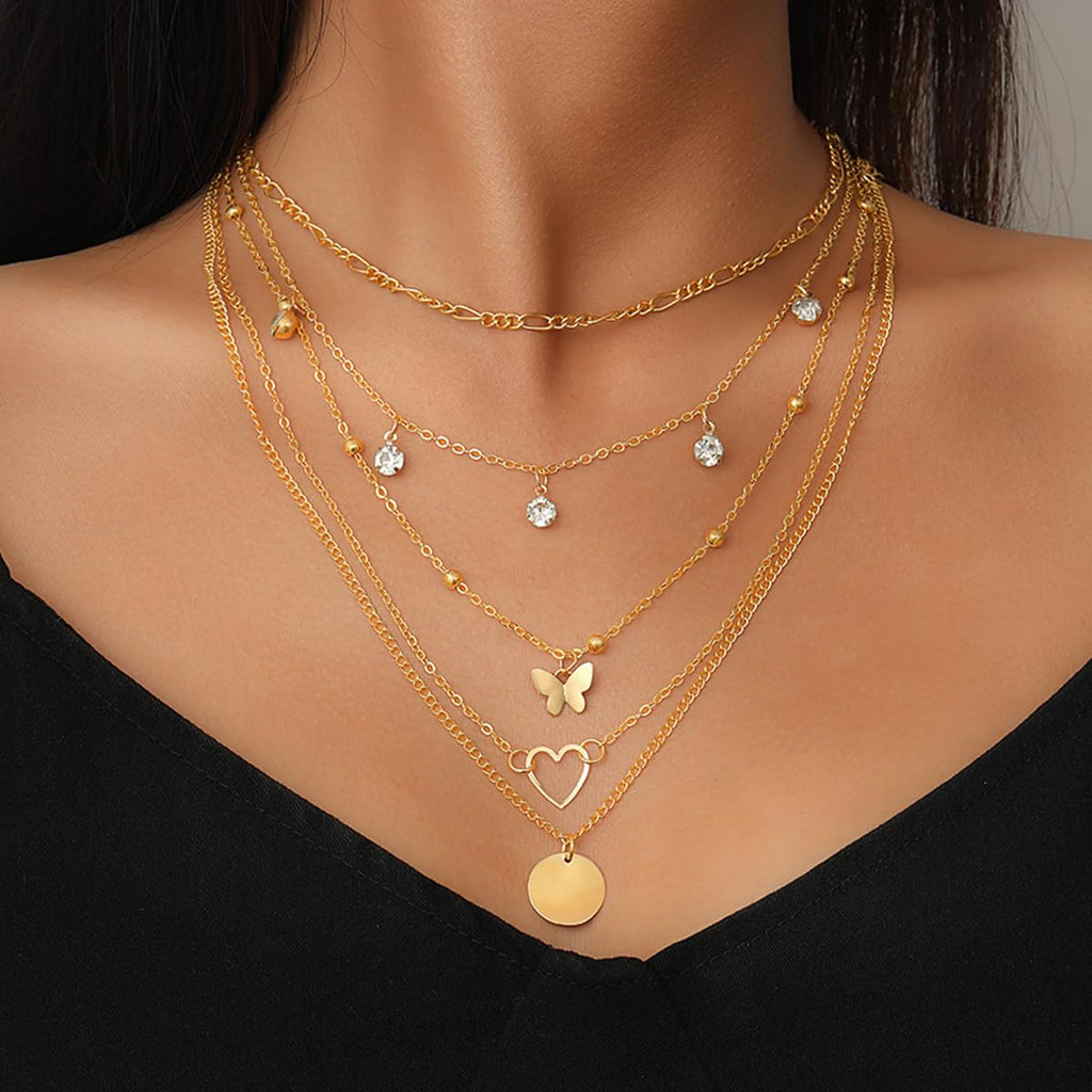 IFNODO 98pcs Gold Jewelry Set for Women Trendy Costume Jewelry Gold Plated Necklace Bracelet Gold Earrings And Rings Set for Women Friendship Gift Set