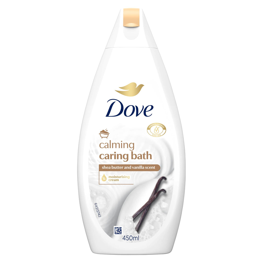 Dove Calming Caring Bath Shea Butter and Warm Vanilla, 450 ml, Packaging may vary