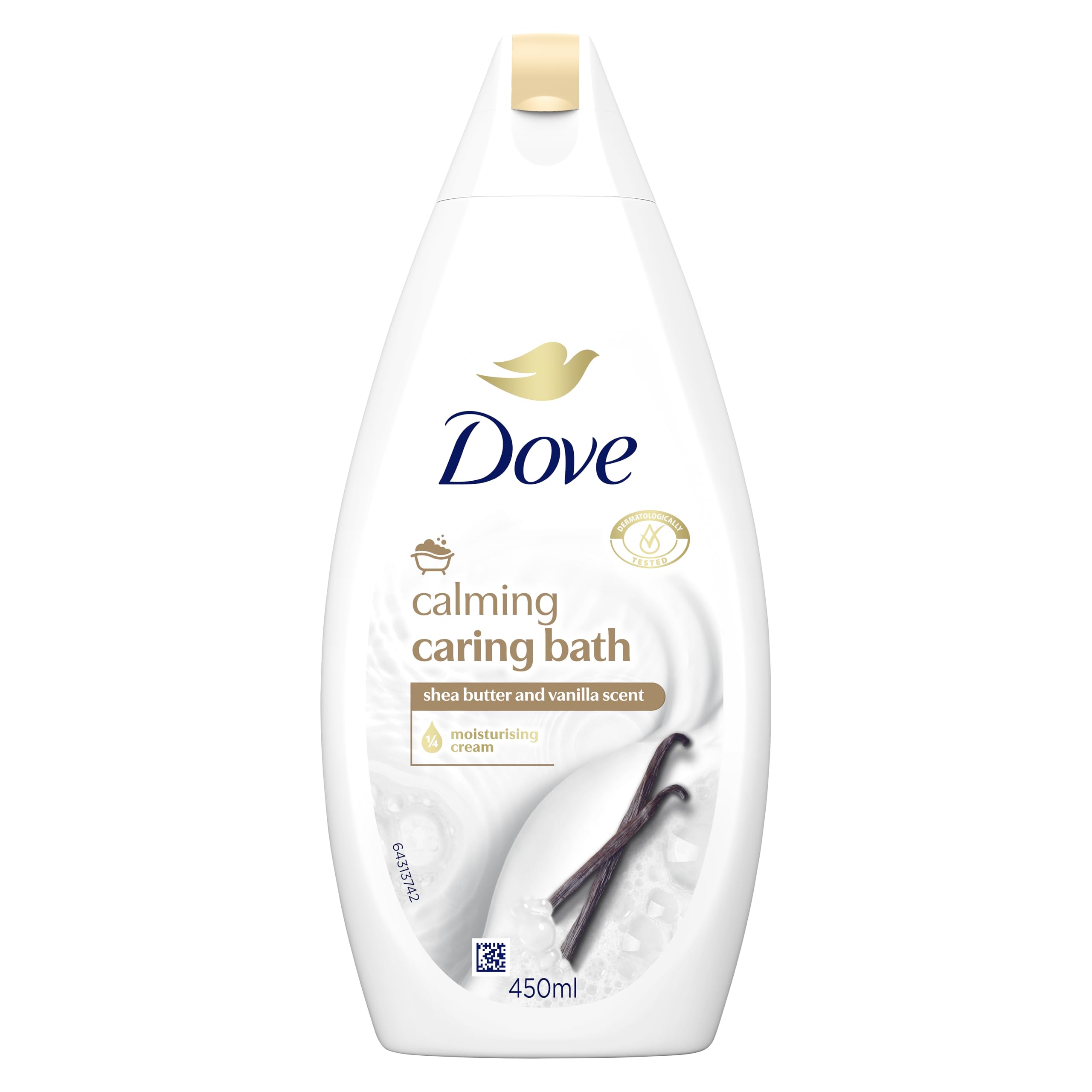 Dove Calming Caring Bath Shea Butter and Warm Vanilla, 450 ml, Packaging may vary