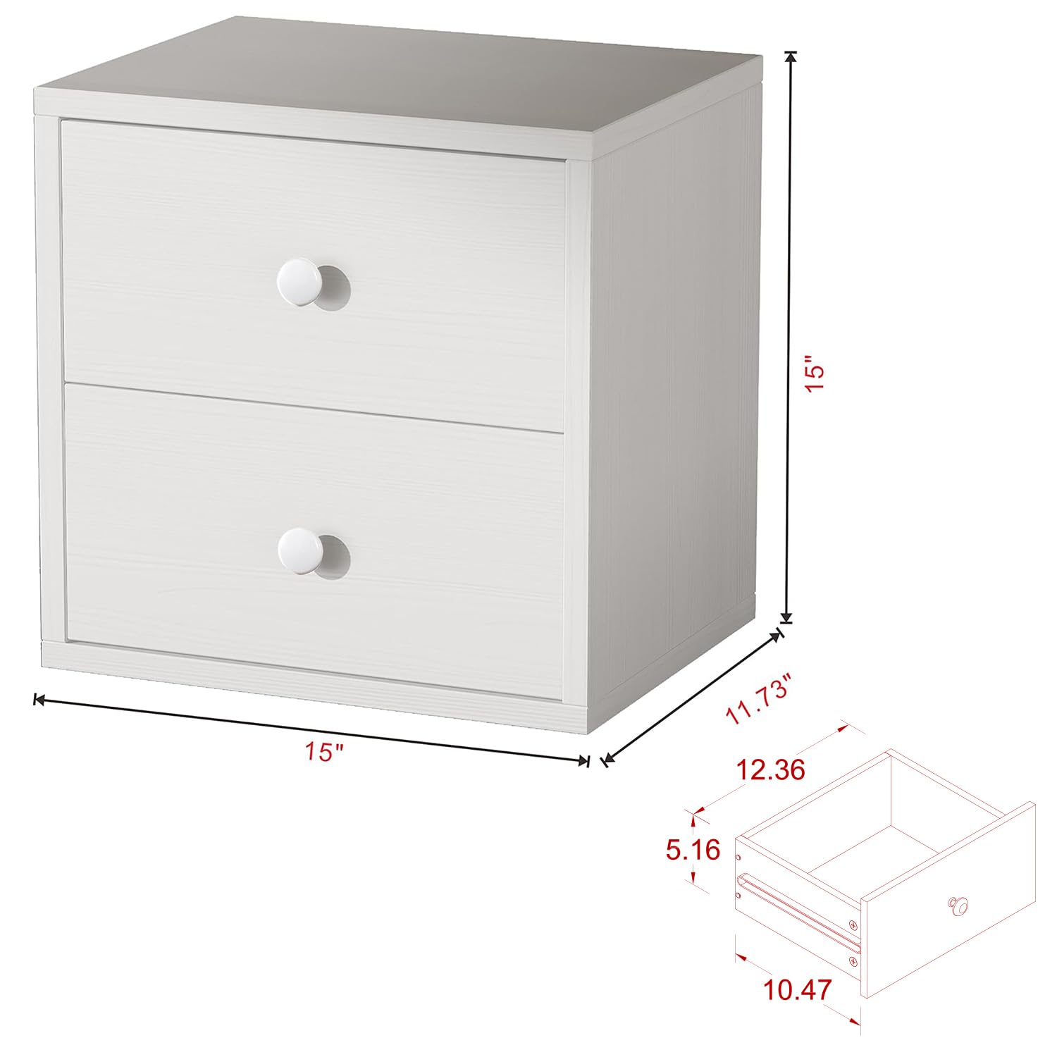 FUSUNBAO Magic DIY Cube Storage Organizer Stackable Cubes for Home Books Clothes Toy-Modular Cubby Storage System-Office Cubical-Bookcase Closet (Pure White-Washed, Drawer Cube)