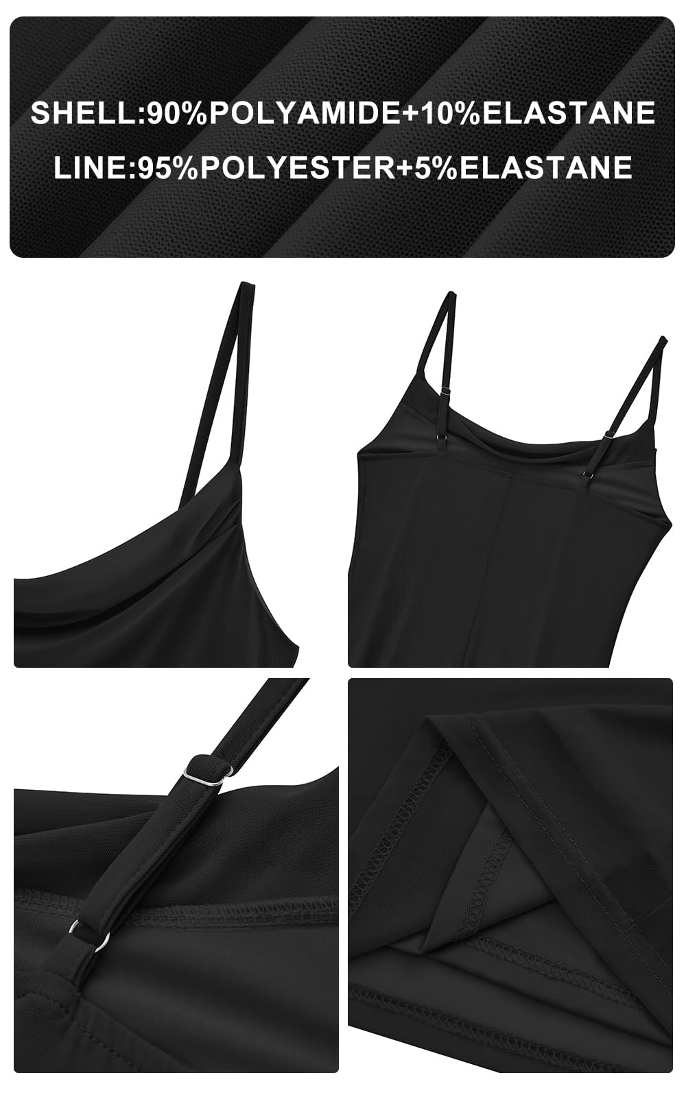PRETTYGARDEN Solid Color Spaghetti Strap Summer Dresses for Women 2026 Trendy Stretch Bodycon Maxi Wedding Guest Dress (Black, Medium)