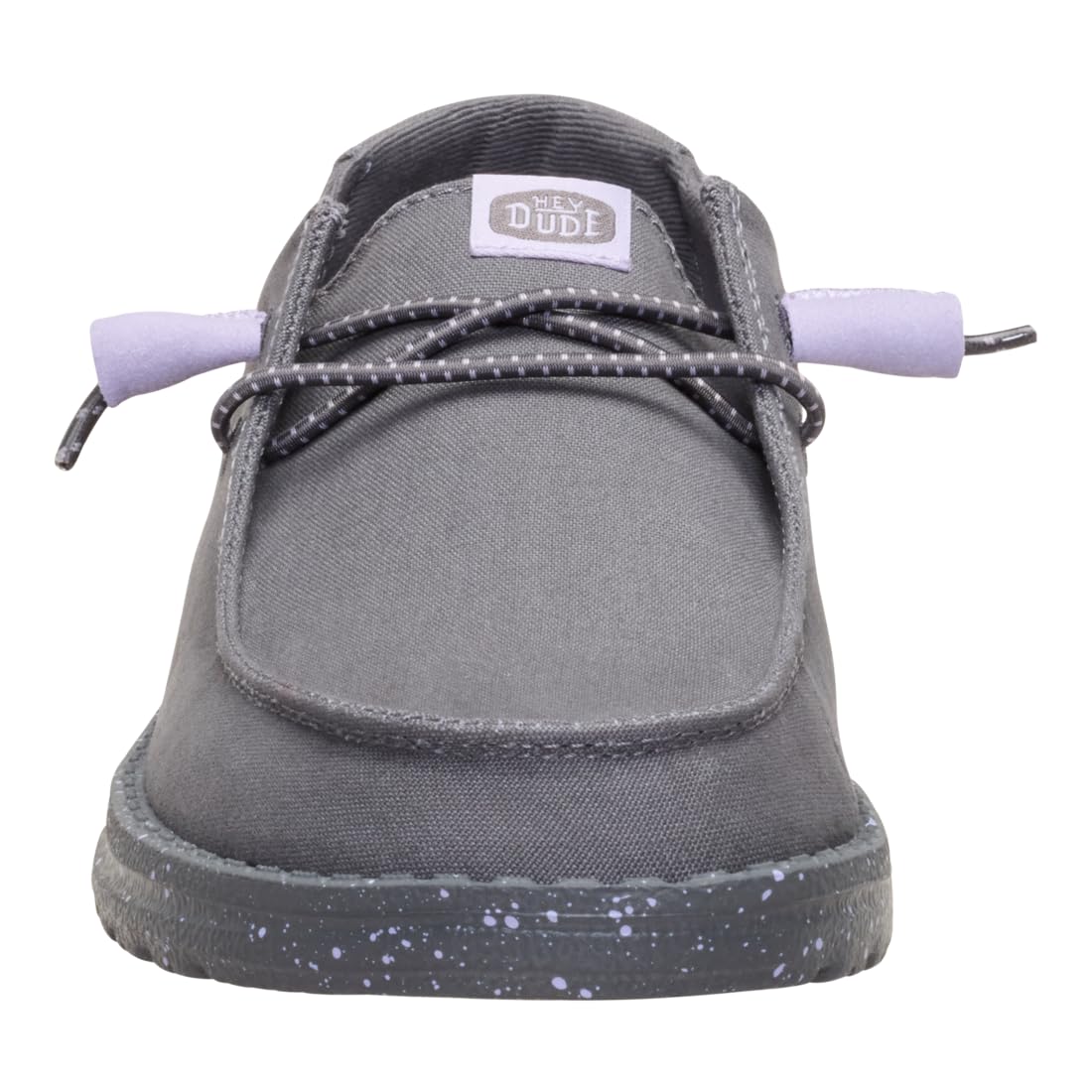 HEYDUDE Wendy Canvas Dark Grey Size 8, Women’s Shoes, Slip-on Loafers, Comfortable & Light-Weight