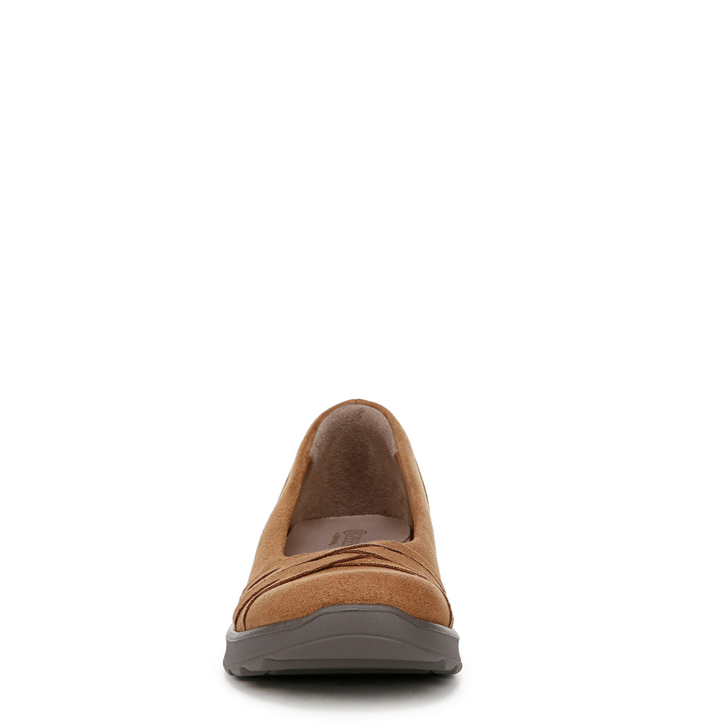 LifeStride Women's Goody Slip-On Loafer Whiskey Tan Leather Fabric 8 W