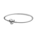 Silver Pandora Bangle with Heart Logo Clasp