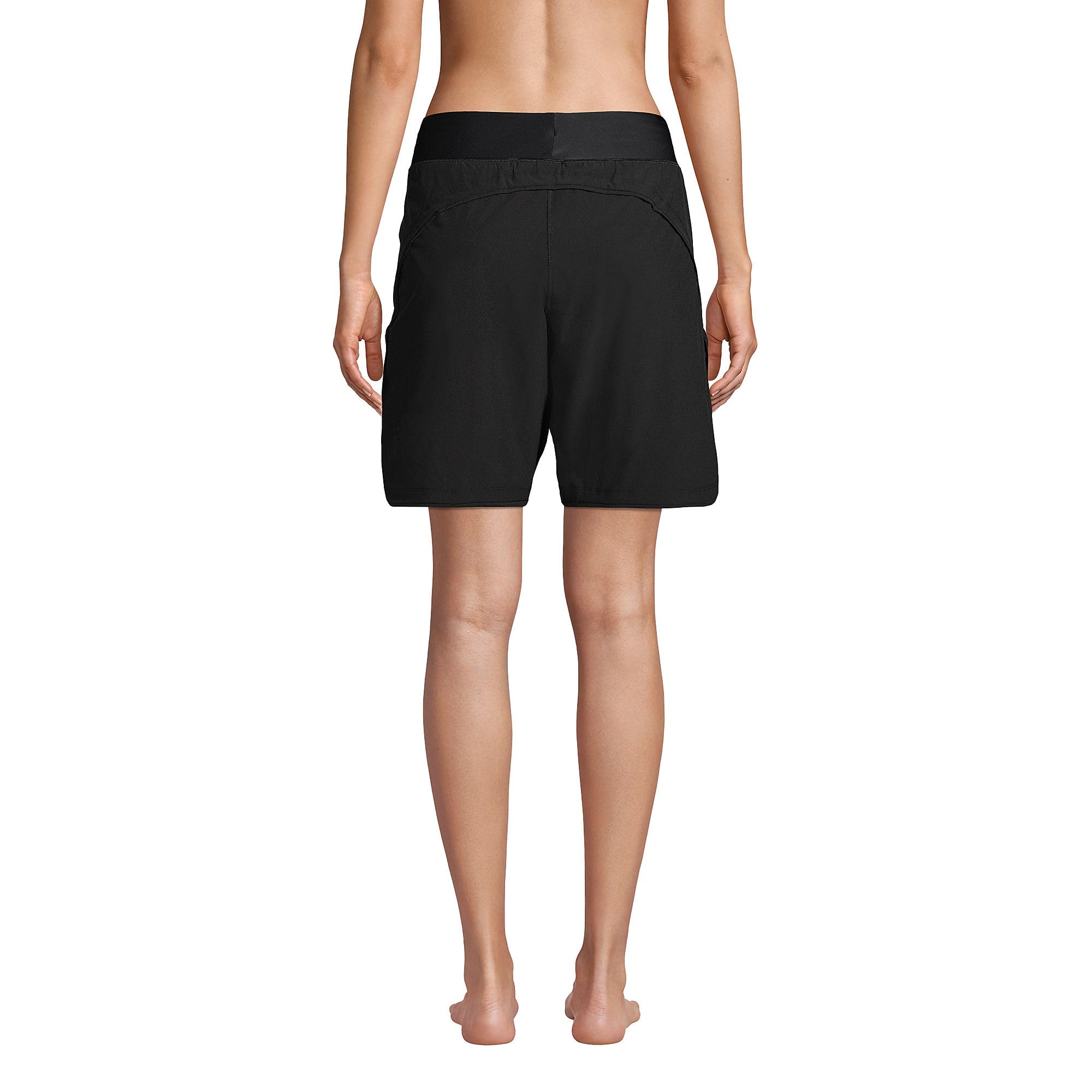 Lands' End Womens Sunshade UPF 50 9 Inch Board Shorts with Panty Black Petite 0