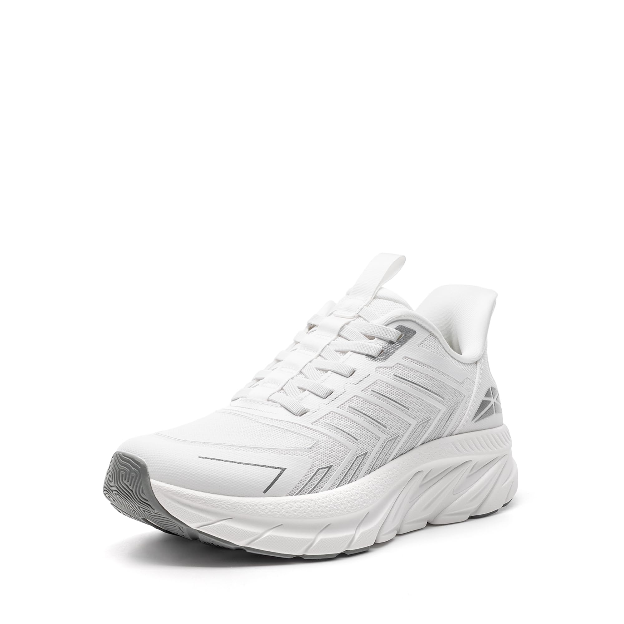 ALLSWIFIT Women's Slip On Walking Shoes Running Comfortable Tennis Breathable Non Slip Athletic Gym Workout Cross Training Fashion Sneakers,Size 8,White,SARR034W