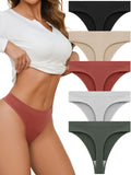 linccure Breathable Seamless Thongs: Comfortable Women's Underwear 5-Pack (US, Alpha, XX-Large, Regular, Regular, A 5 Colors 5-Pack)