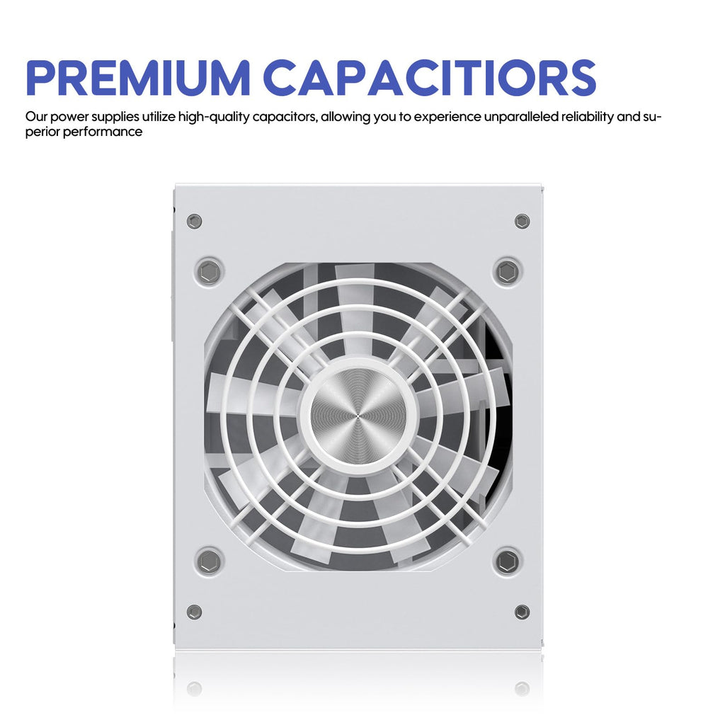 Vetroo 850W SFX Power Supply ATX 3.1 & PCIE 5.1 Ready, 80 Plus Gold Certificate Fully Modular, 90mm FDB Fan for Low-Noise Operation, SFX-to-ATX Bracket, 10-Year Warranty - White